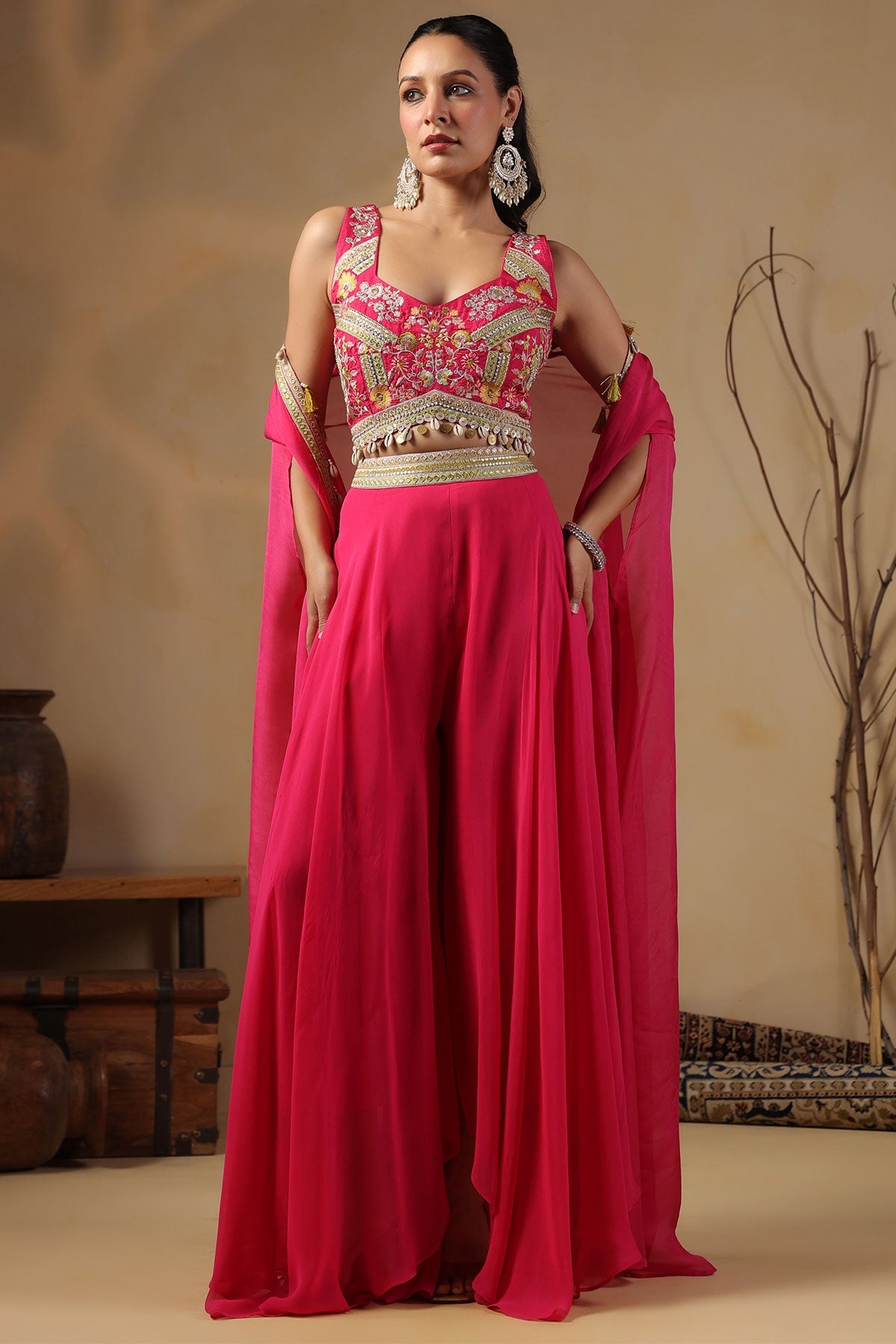 Rani Chinon Embroidered Kurti