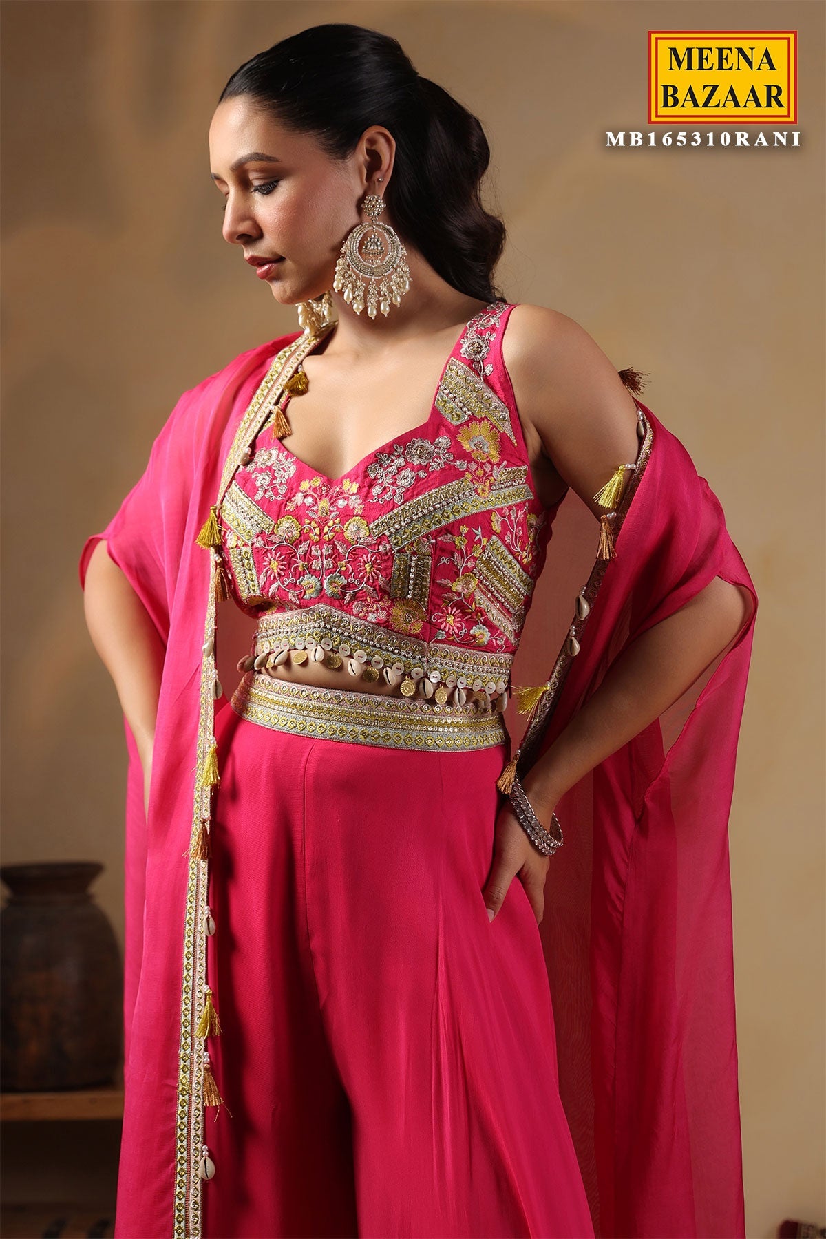 Rani Chinon Embroidered Kurti