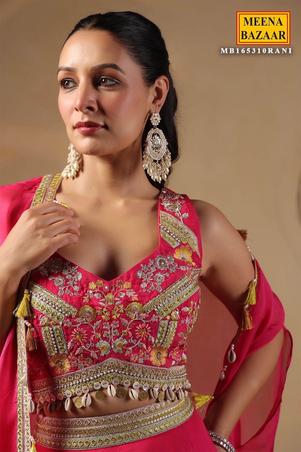 Rani Chinon Embroidered Kurti
