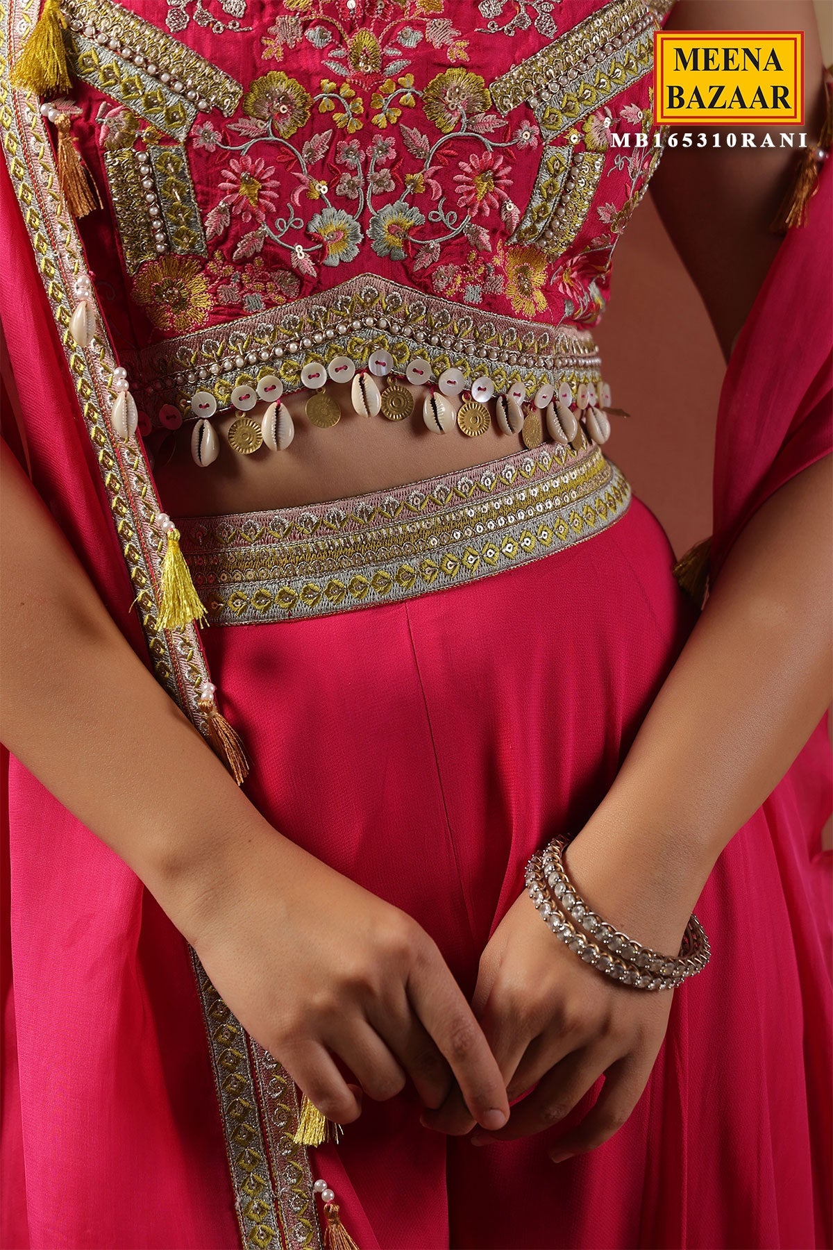 Rani Chinon Embroidered Kurti