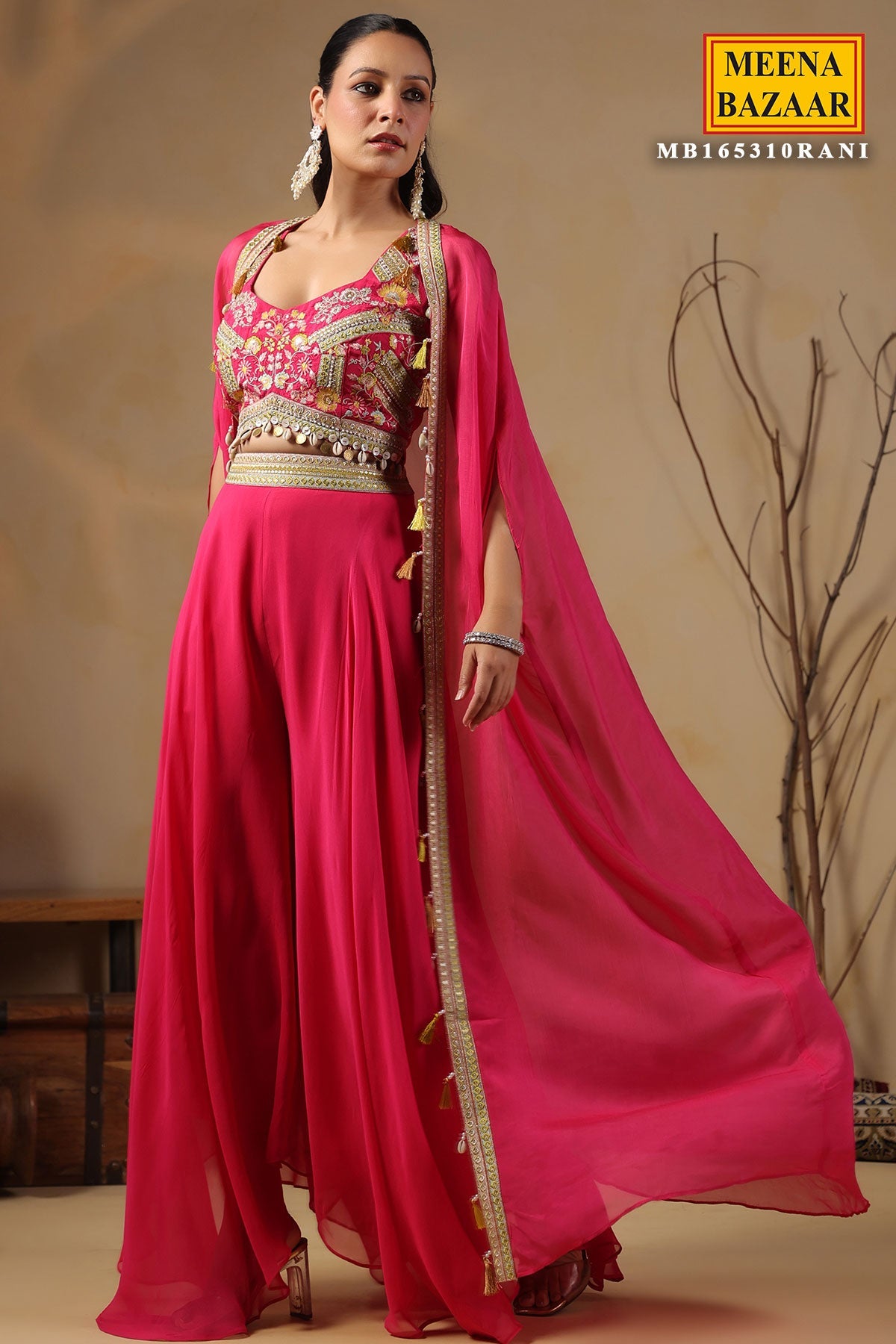 Rani Chinon Embroidered Kurti
