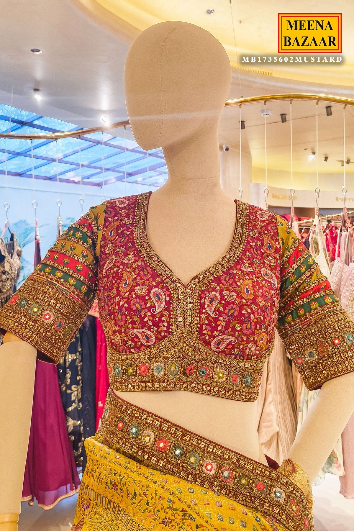 Mustard Embroidered Silk Saree Party & Festive Wear Saree