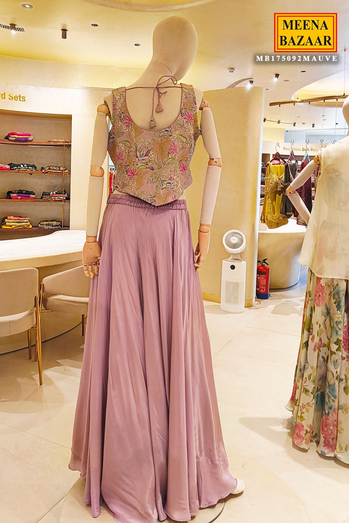 Mauve Floral Indo Western Set