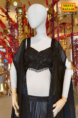 Midnight Black Lehenga Set