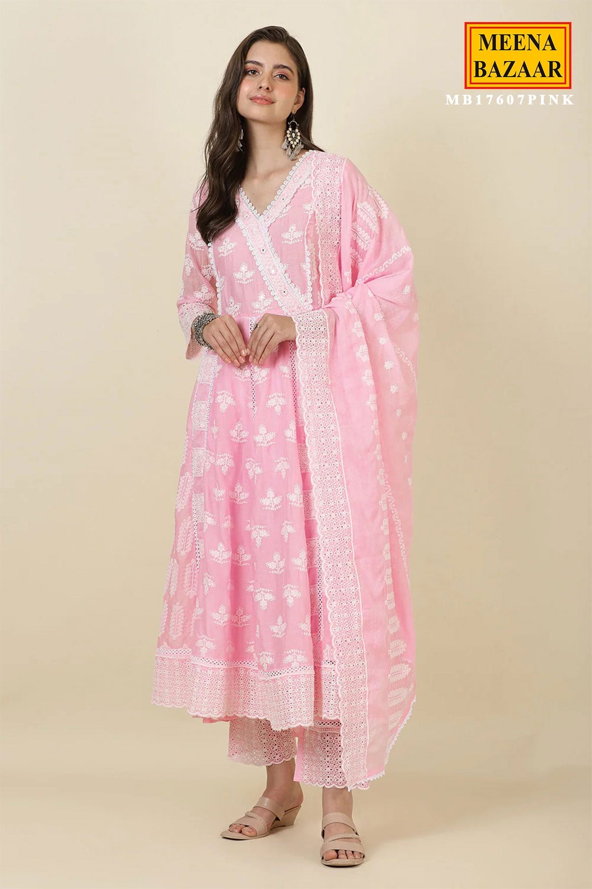 Summer Staple Pink Kurta Pant Set With Dupatta