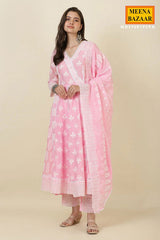 Summer Staple Pink Kurta Pant Set With Dupatta