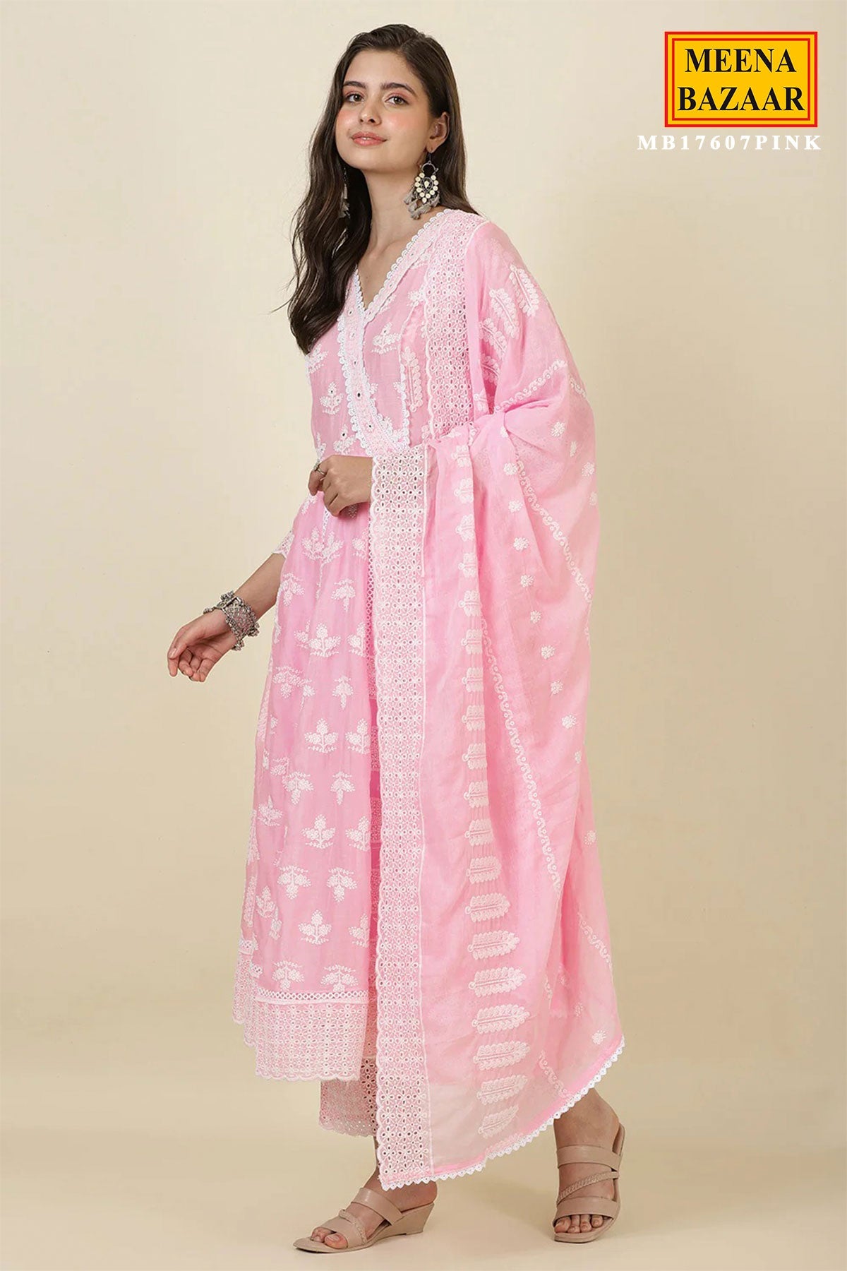 Summer Staple Pink Kurta Pant Set With Dupatta