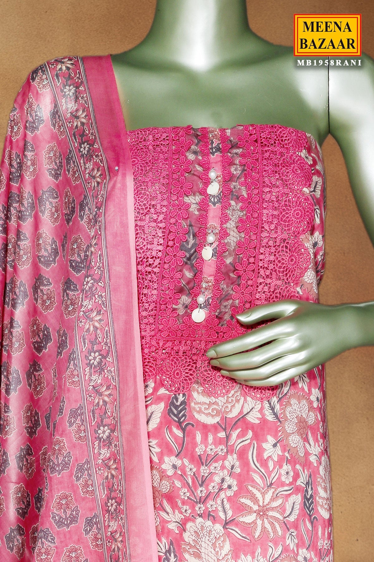 Rani Cotton Embroidered Unstitched Suit Set