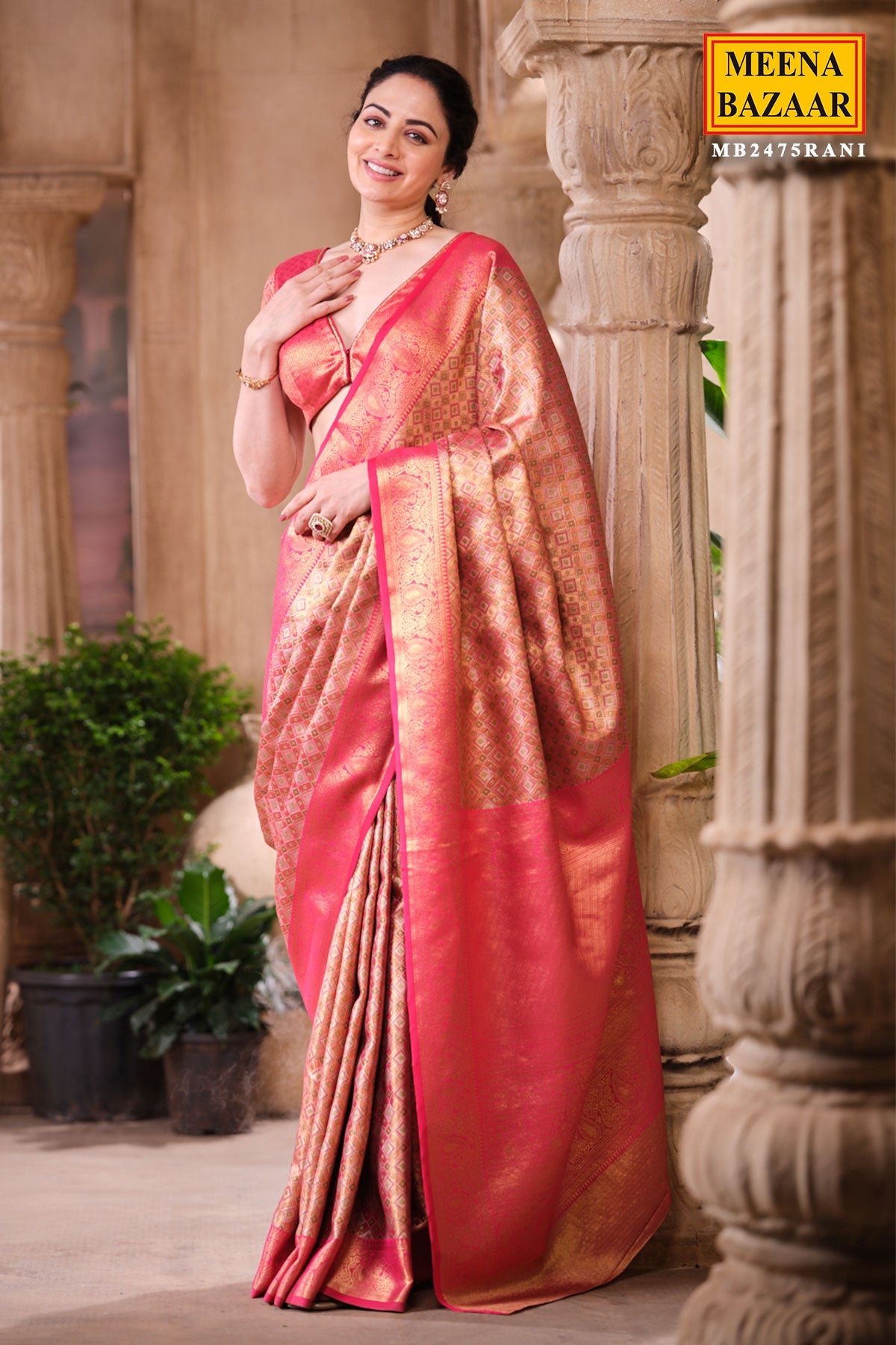 Rani Silk Weaving Saree Regal Traditional & Festive Wear
