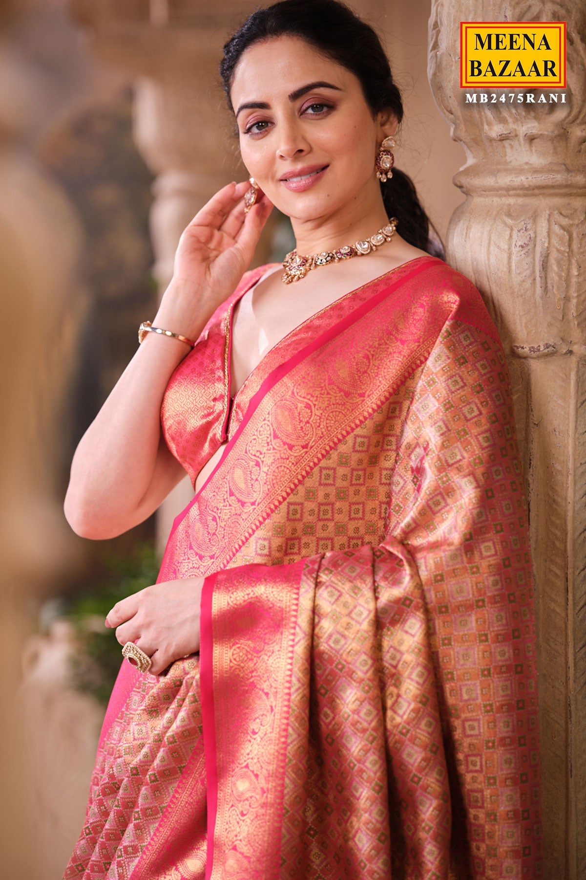 Rani Silk Weaving Saree Regal Traditional & Festive Wear