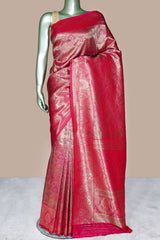 Rani Silk Weaving Saree Festive Traditional Wear