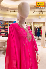 Rani Silk Neck Embroidered Ready Made Suit Set