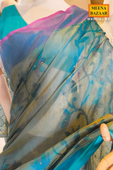 Rama Mirror Work Cotton Saree