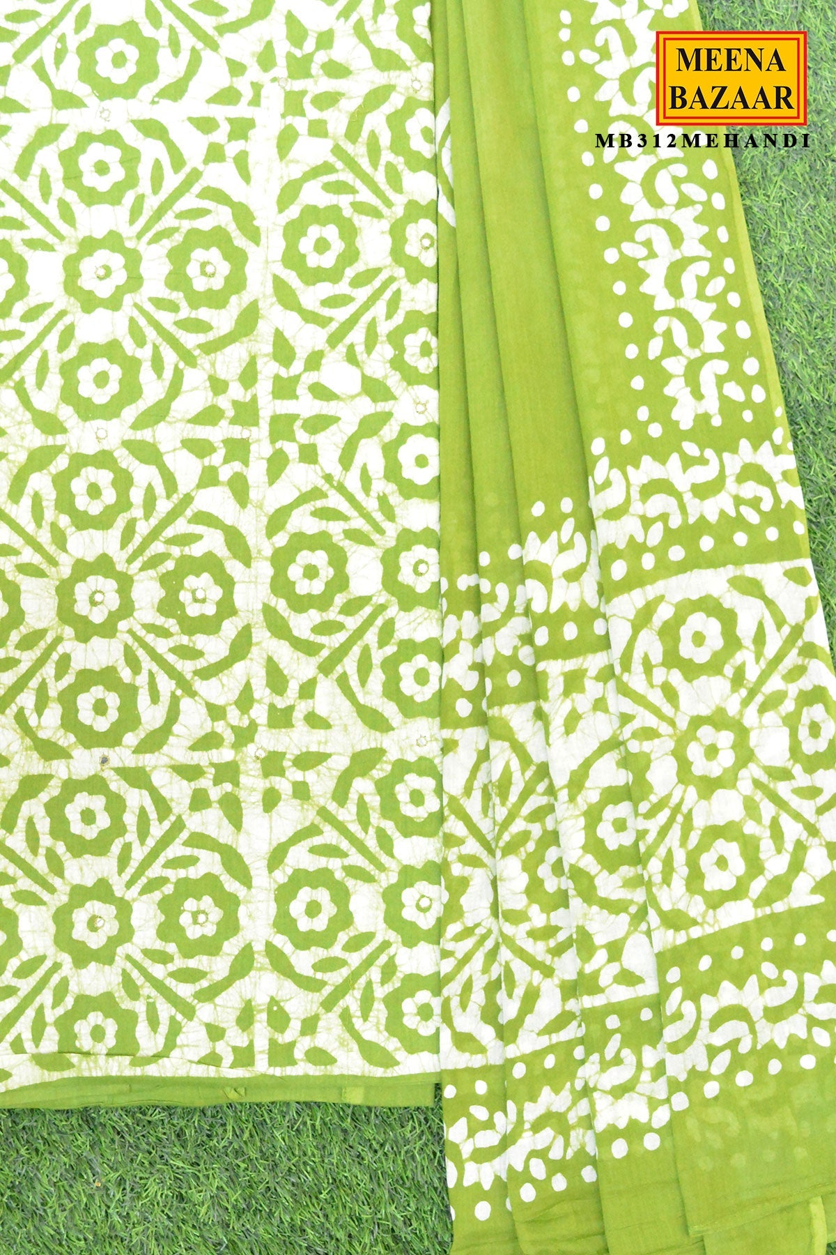 Mehandi Green Printed Kurta Set with Dupatta