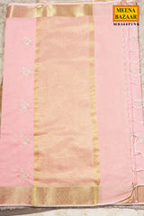 Pink Cotton Resham Butta Saree
