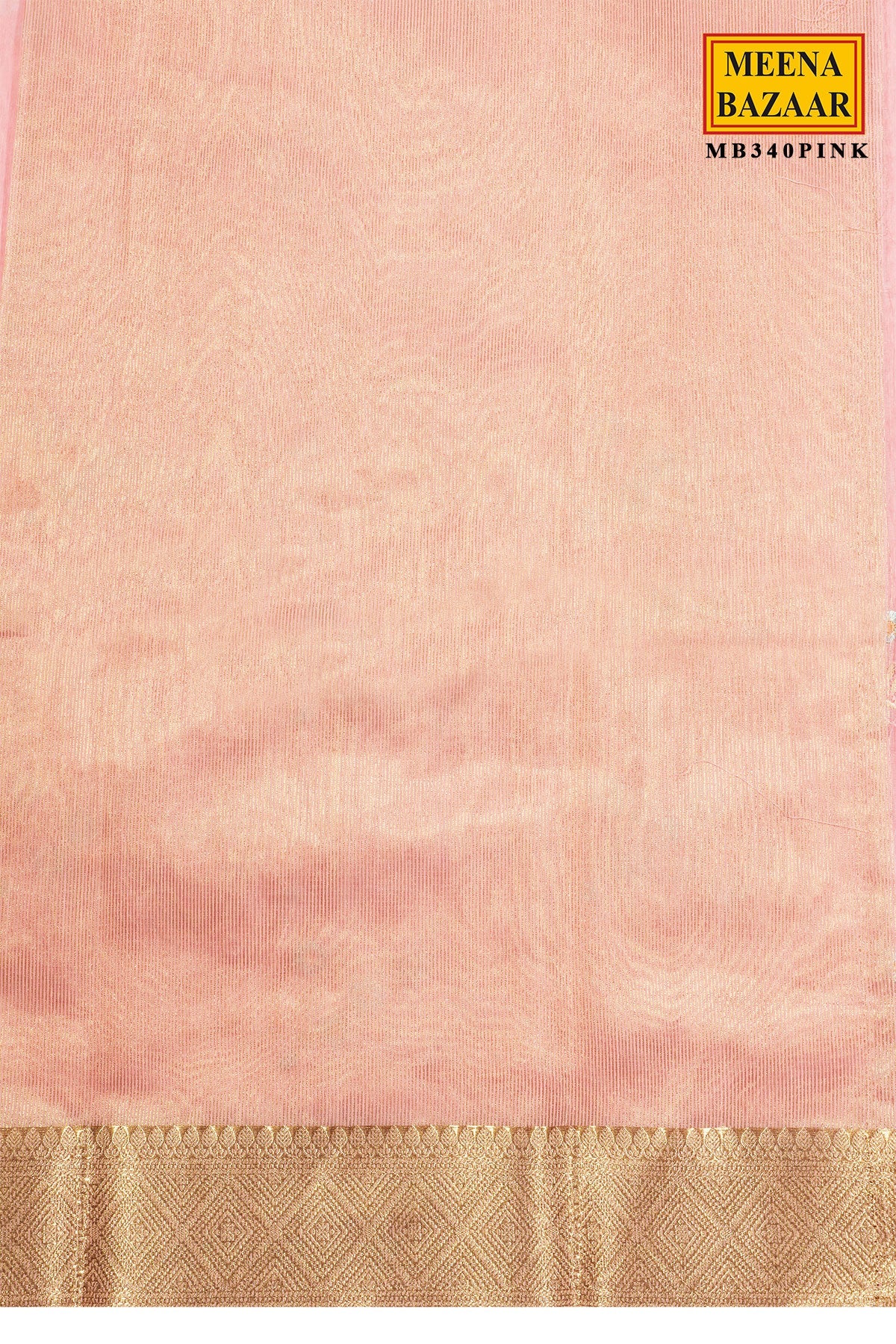 Pink Cotton Resham Butta Saree