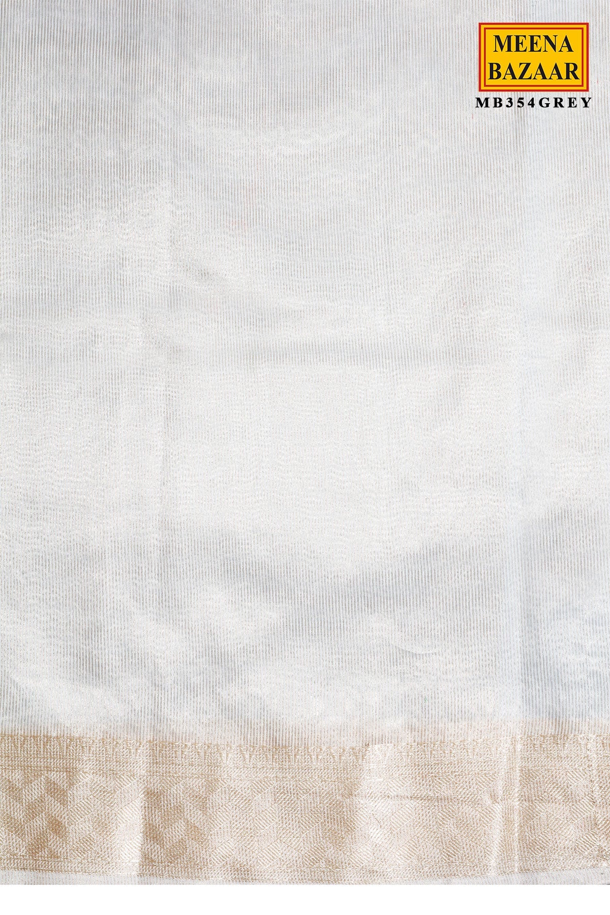 Grey Cotton Resham Butta Saree