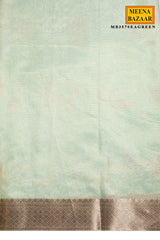 Sea Green Cotton Resham Jaal Saree