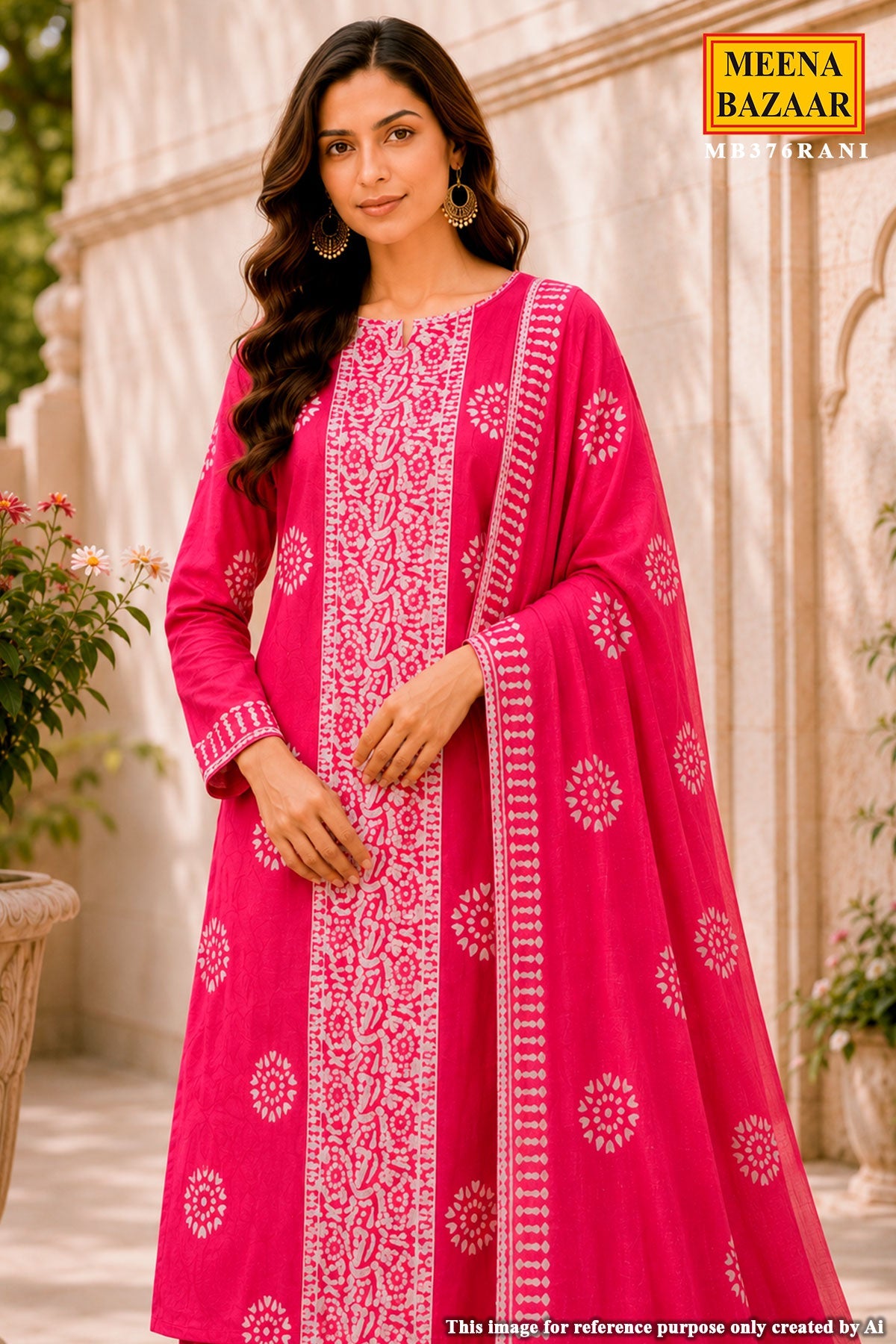Rani Printed Suit Set with Dupatta