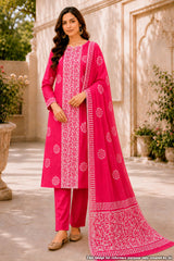 Rani Printed Suit Set with Dupatta
