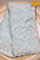 Grey Resham Jaal Net Saree