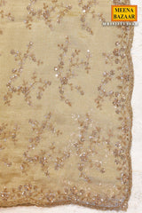 Tussar Tissue Sequined Jal Saree
