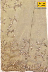 Tussar Tissue Sequined Jal Saree