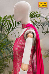 Rani Crepe Neck Embroidered ReadyMade Sharara Suit Set