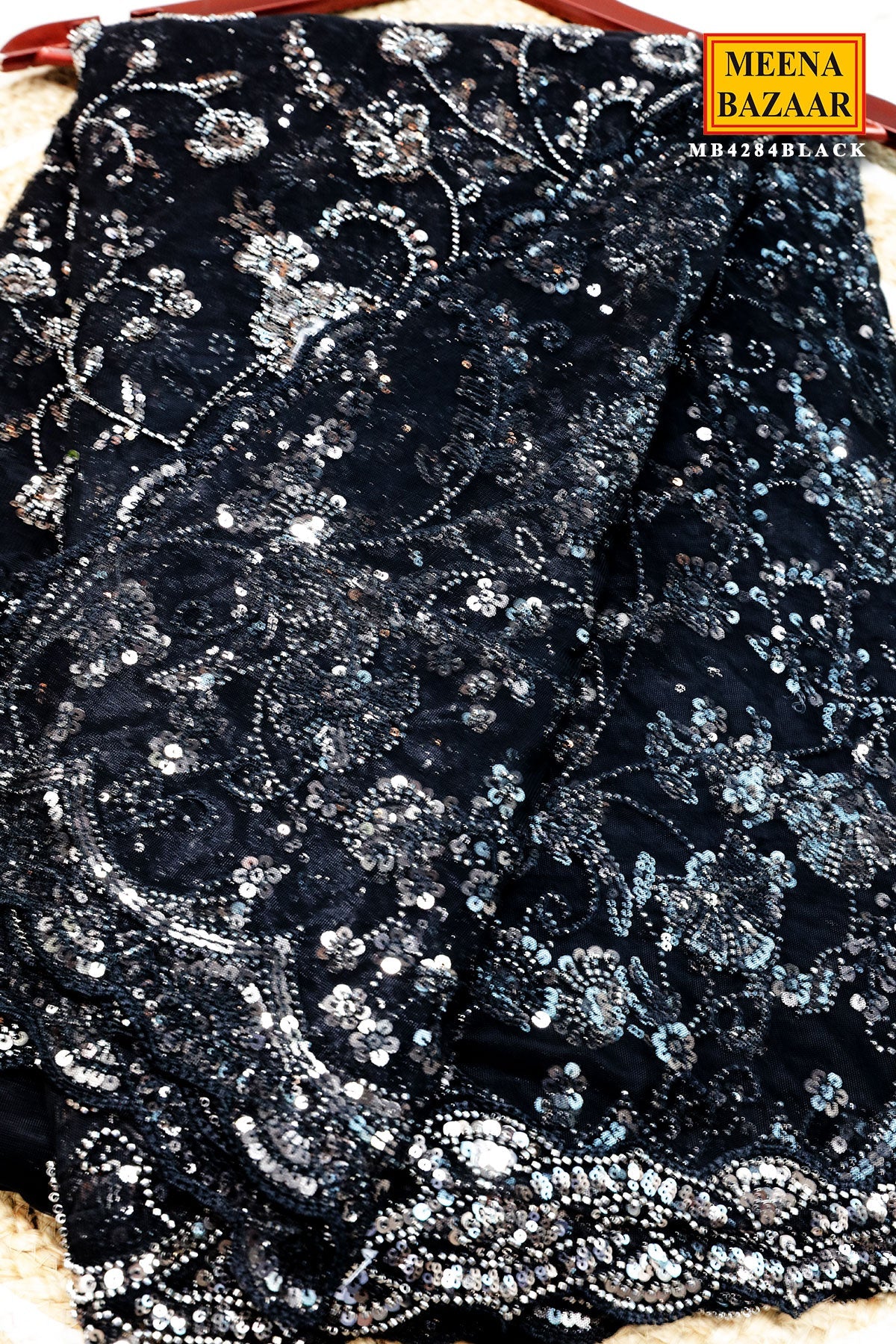 Black Shimmer Saree Elegant Party & Festive Wear