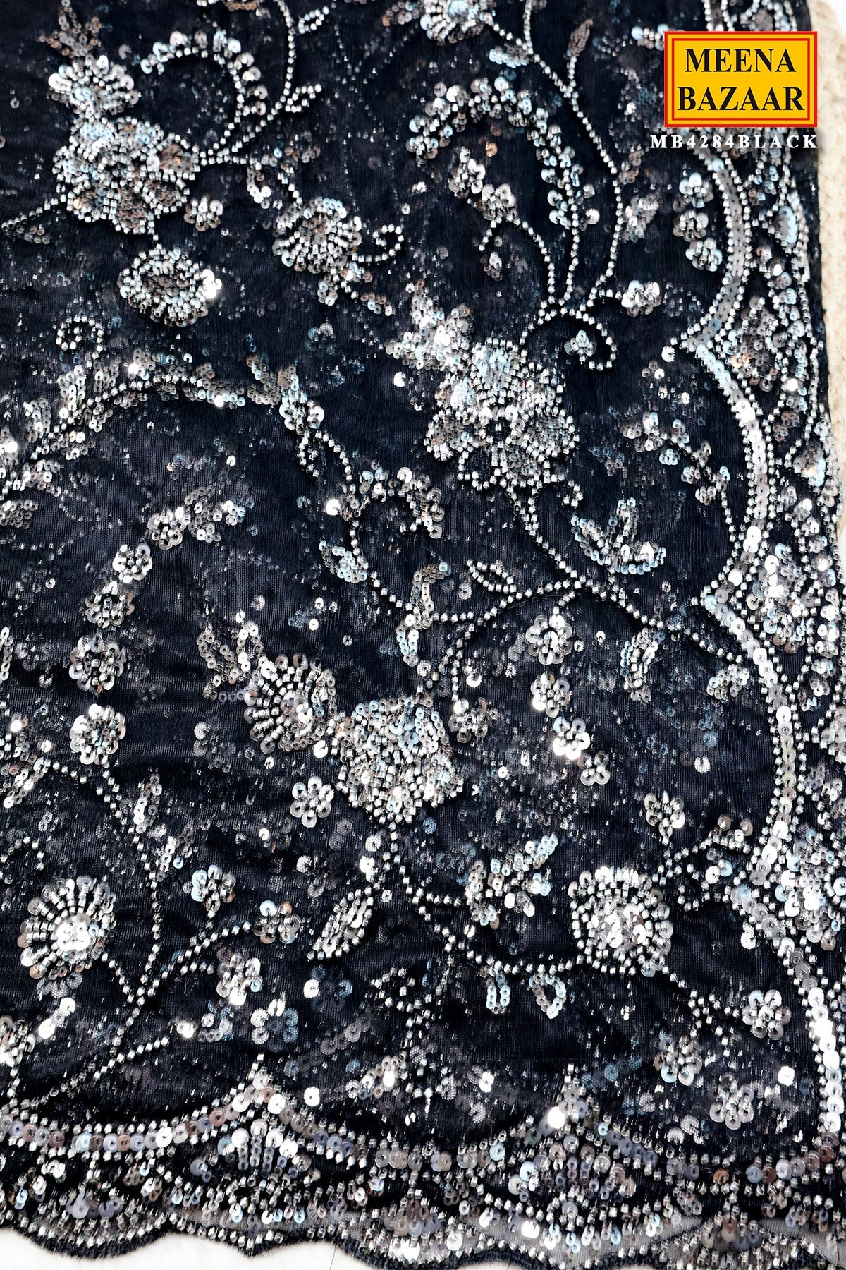 Black Shimmer Saree Elegant Party & Festive Wear