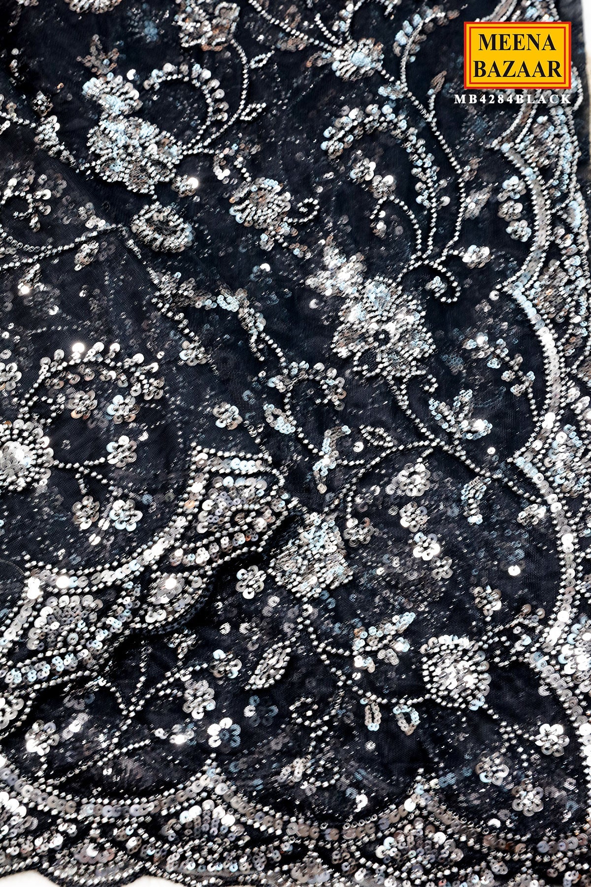 Black Shimmer Saree Elegant Party & Festive Wear