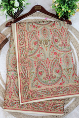 Tortilla Brown Georgette Colorful Thread Embroidered Saree