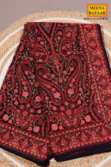 Wine Resham Jaal Georgette Saree