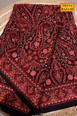 Wine Resham Jaal Georgette Saree