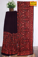 Wine Resham Jaal Georgette Saree