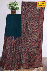 Blue Resham Jaal Georgette Saree
