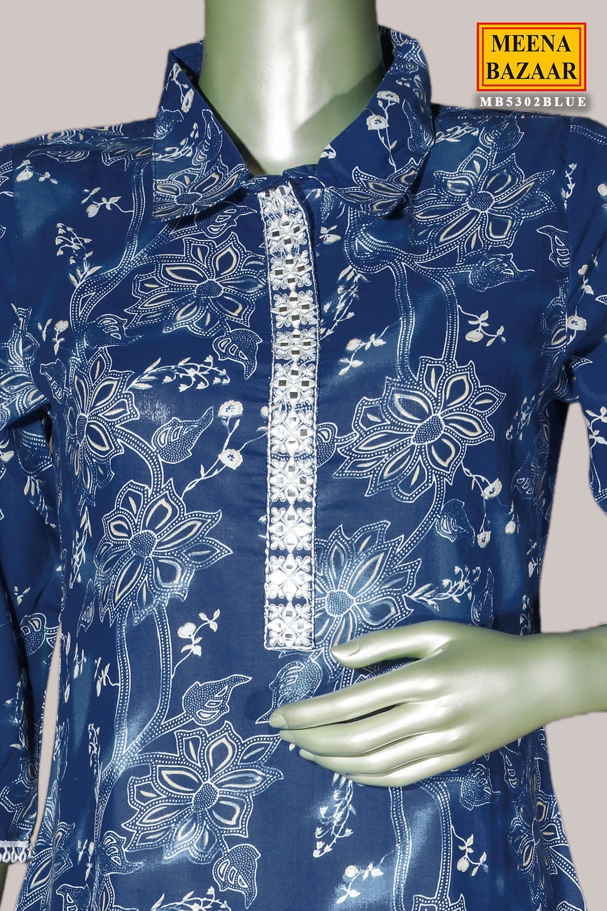 Elegant Blue Cotton Kurti with Stylish Printed Design