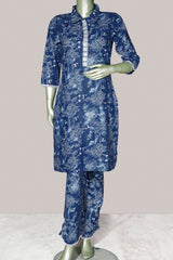 Elegant Blue Cotton Kurti with Stylish Printed Design