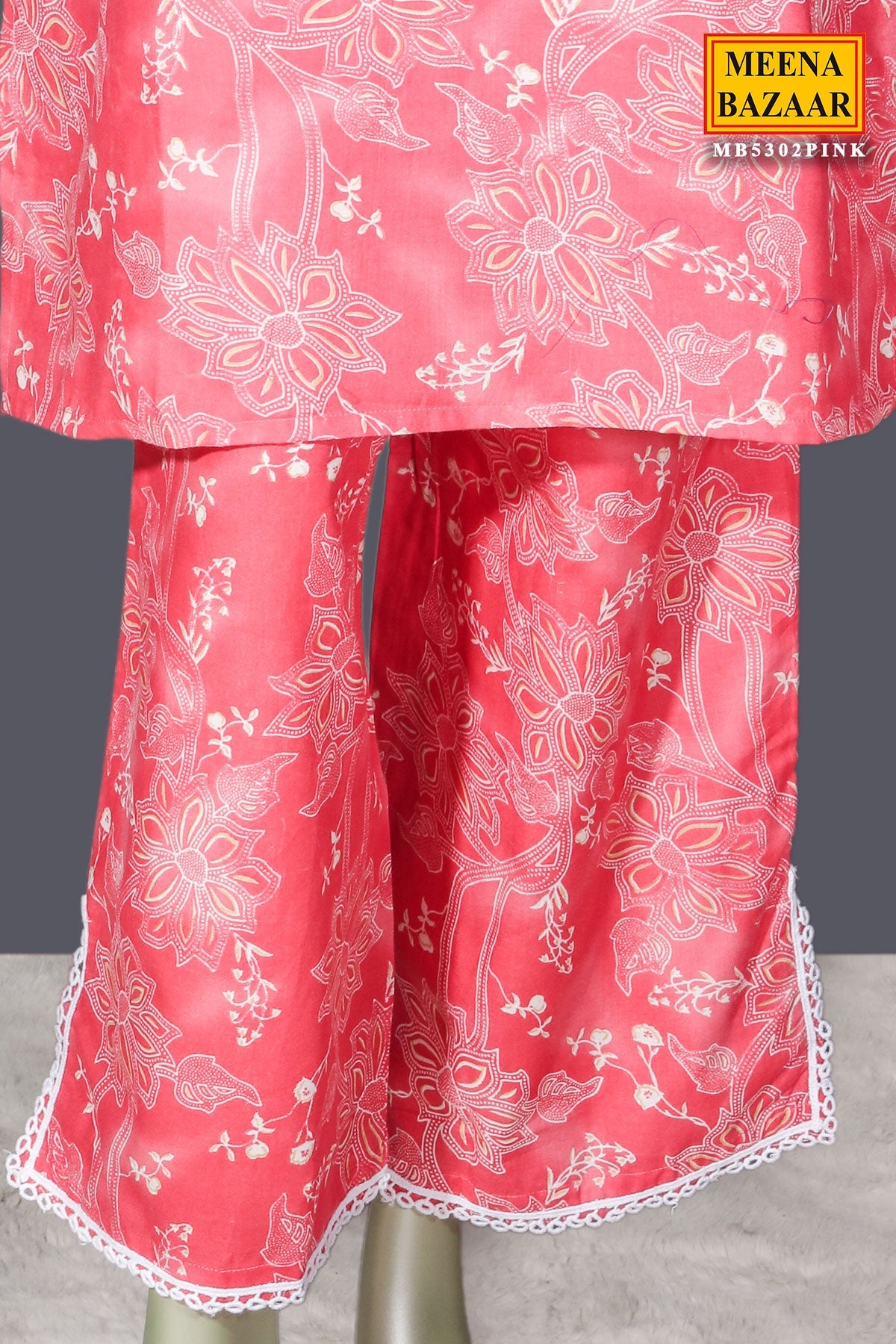 Elegant Pink Cotton Kurti with Graceful Printed Design