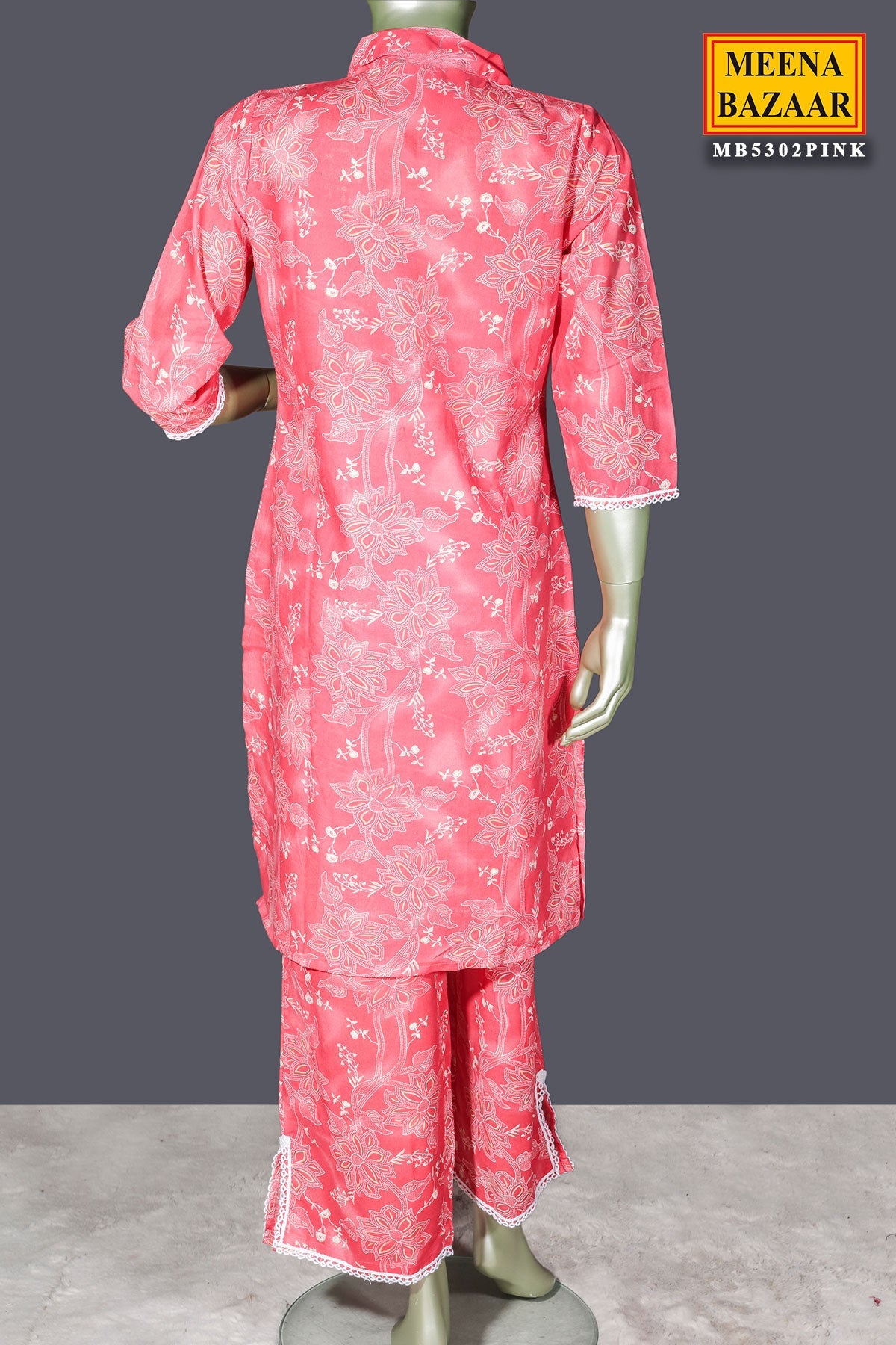 Elegant Pink Cotton Kurti with Graceful Printed Design