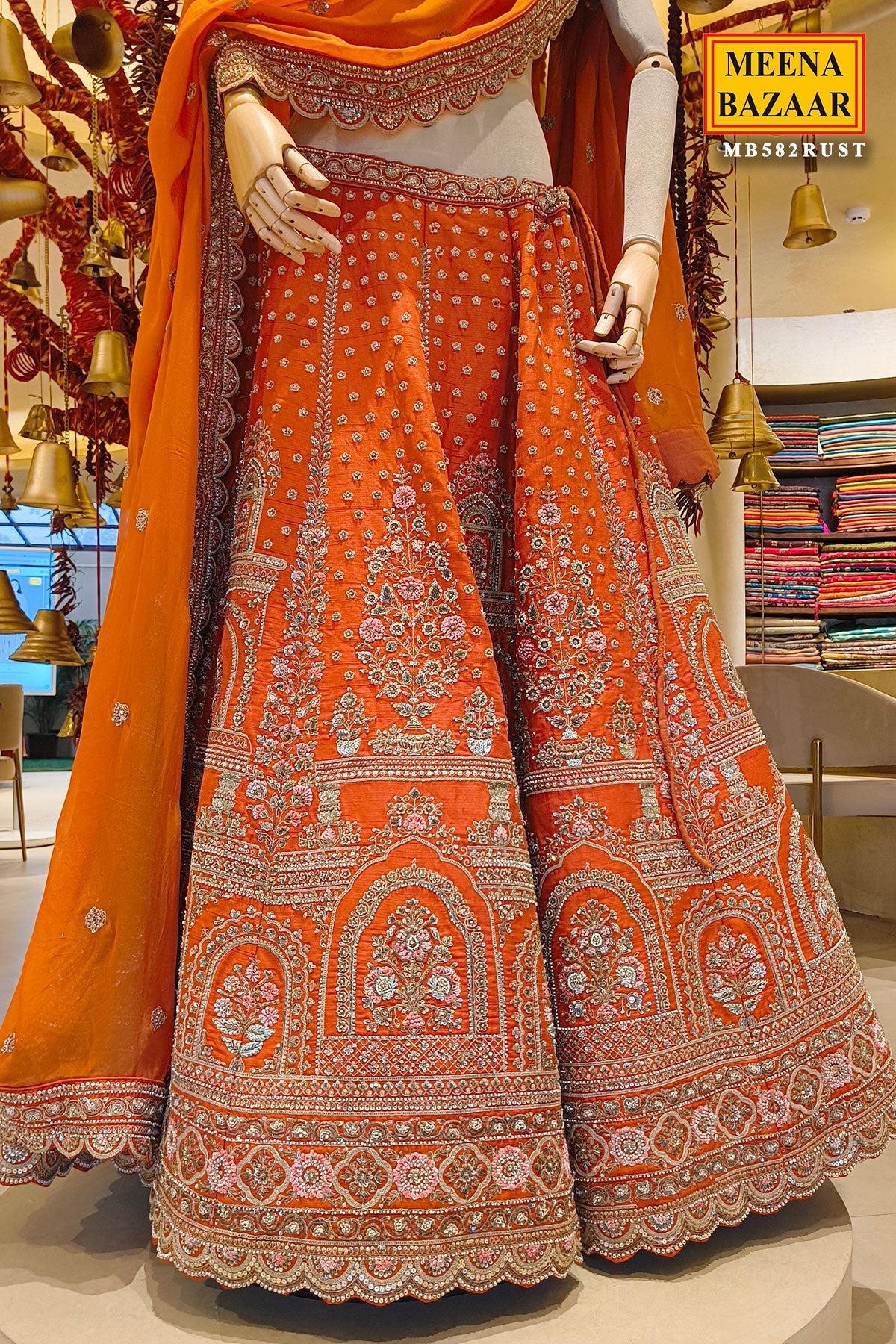 Radiant Rust Embroidered Lehenga