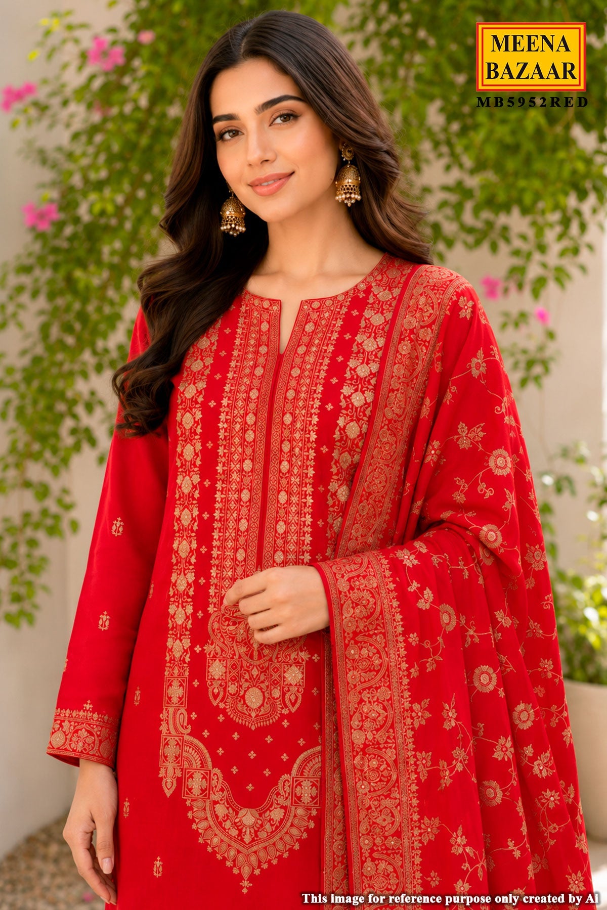 Red Suit Set with Dupatta