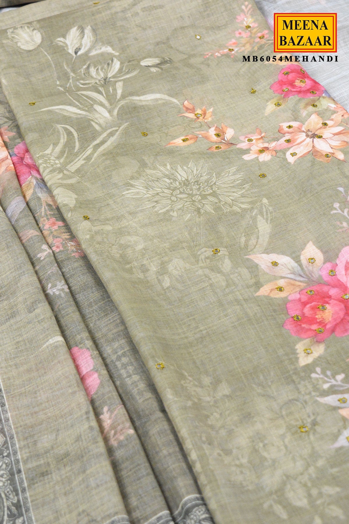 Mehandi Floral Printed Suit Set