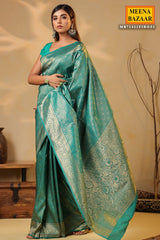 Firozi Silk Weaving Saree Elegant Festive & Wedding Wear