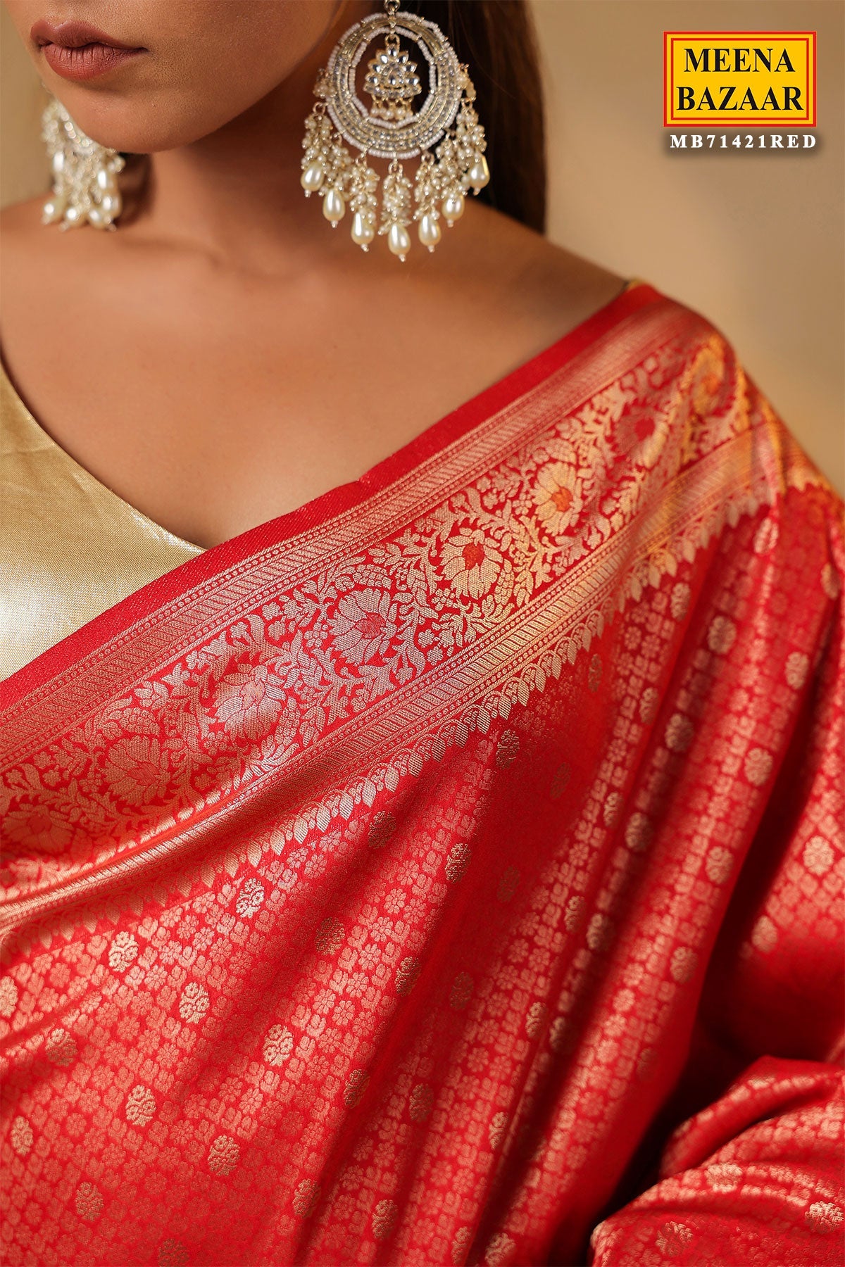 Red Silk Weaving Saree Elegant Festive & Wedding Wear
