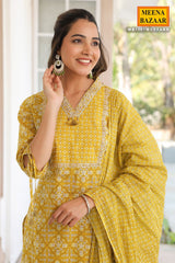 Royal Mustard Cotton Ready-Made Suit