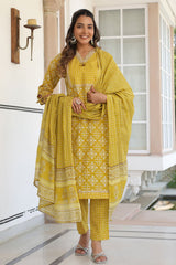 Royal Mustard Cotton Ready-Made Suit