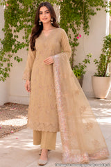 Mustard Floral Embroidered Cotton Suit Set