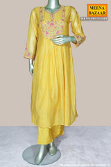 Mustard Cotton Ready Made Suit with Classic Ethnic Appeal