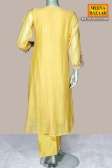 Mustard Cotton Ready Made Suit with Classic Ethnic Appeal
